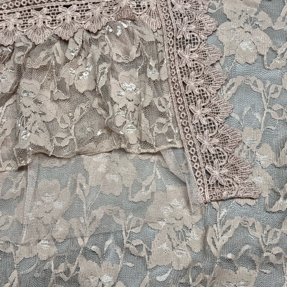 Origami by Vivien Floral Lace Hi Low Duster Boho Fairy Whimsy One Size - Picture 4 of 12